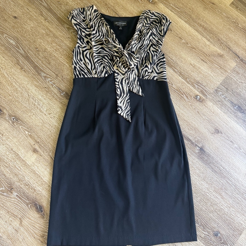 CONNECTED ZEBRA A LINE DRESS